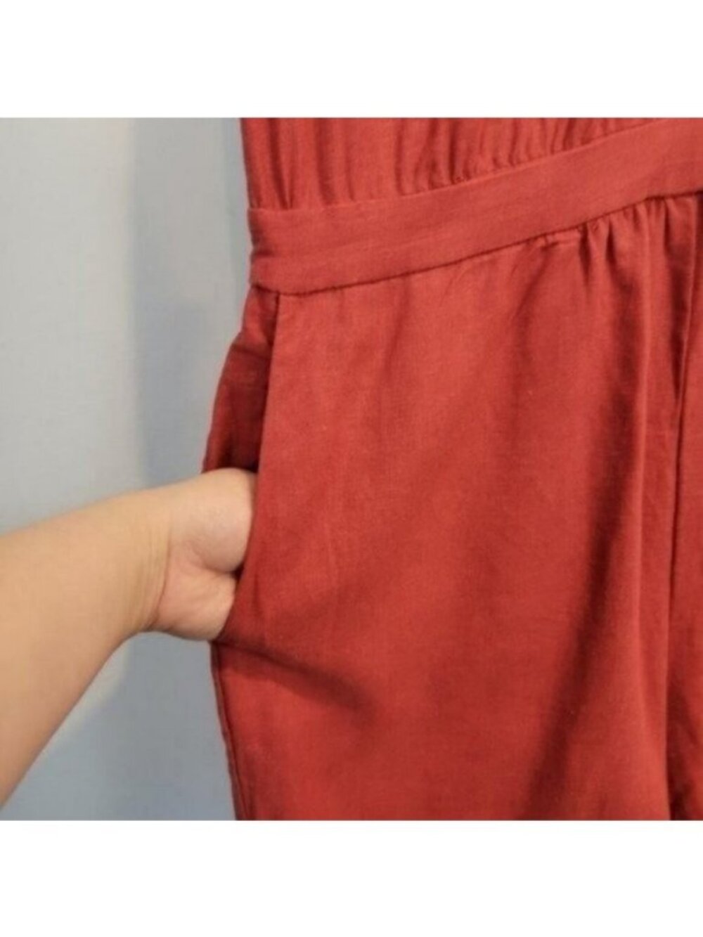 Sonoma Now Gen Linen Blend Short Jumpsuit Romper Tera Rouge NWT - Picture 12 of 12